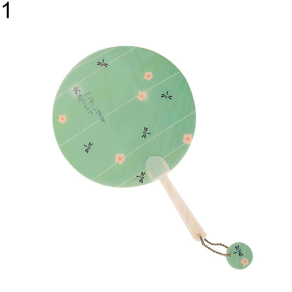 Cute Cartoon Animal Print Student Girls Mini Round Portable Summer Handheld Fan
