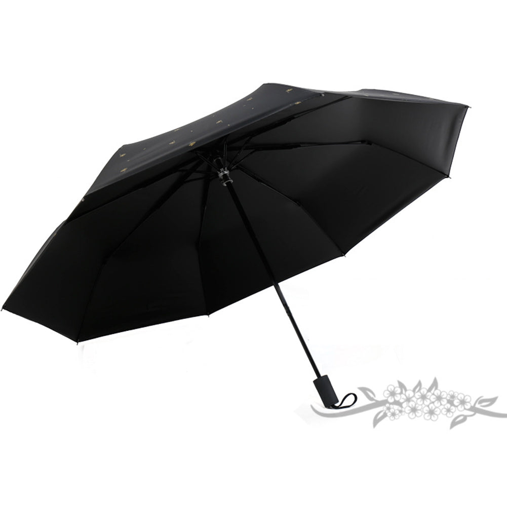 Fashion Leaves Pattern Folding Anti-UV Rain Sun Waterproof Parasol Umbrella