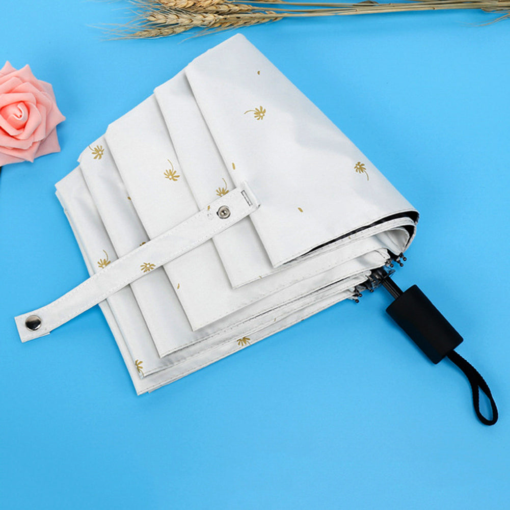 Fashion Leaves Pattern Folding Anti-UV Rain Sun Waterproof Parasol Umbrella