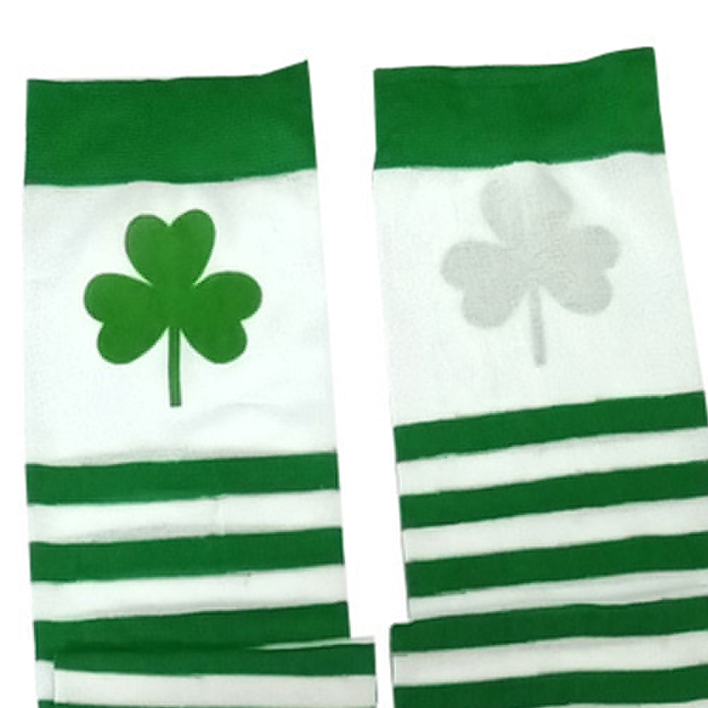 3Pcs ST Patrick Day Clover Stockings Sleevelets Letter Print Sash Accessories