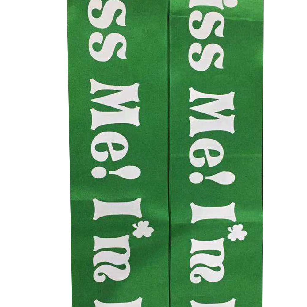 3Pcs ST Patrick Day Clover Stockings Sleevelets Letter Print Sash Accessories