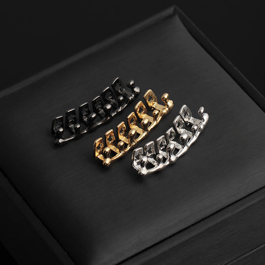 Fashion Unisex Star Braces Hip Hop Dental Clip Metal Top Hollow Dental Grills