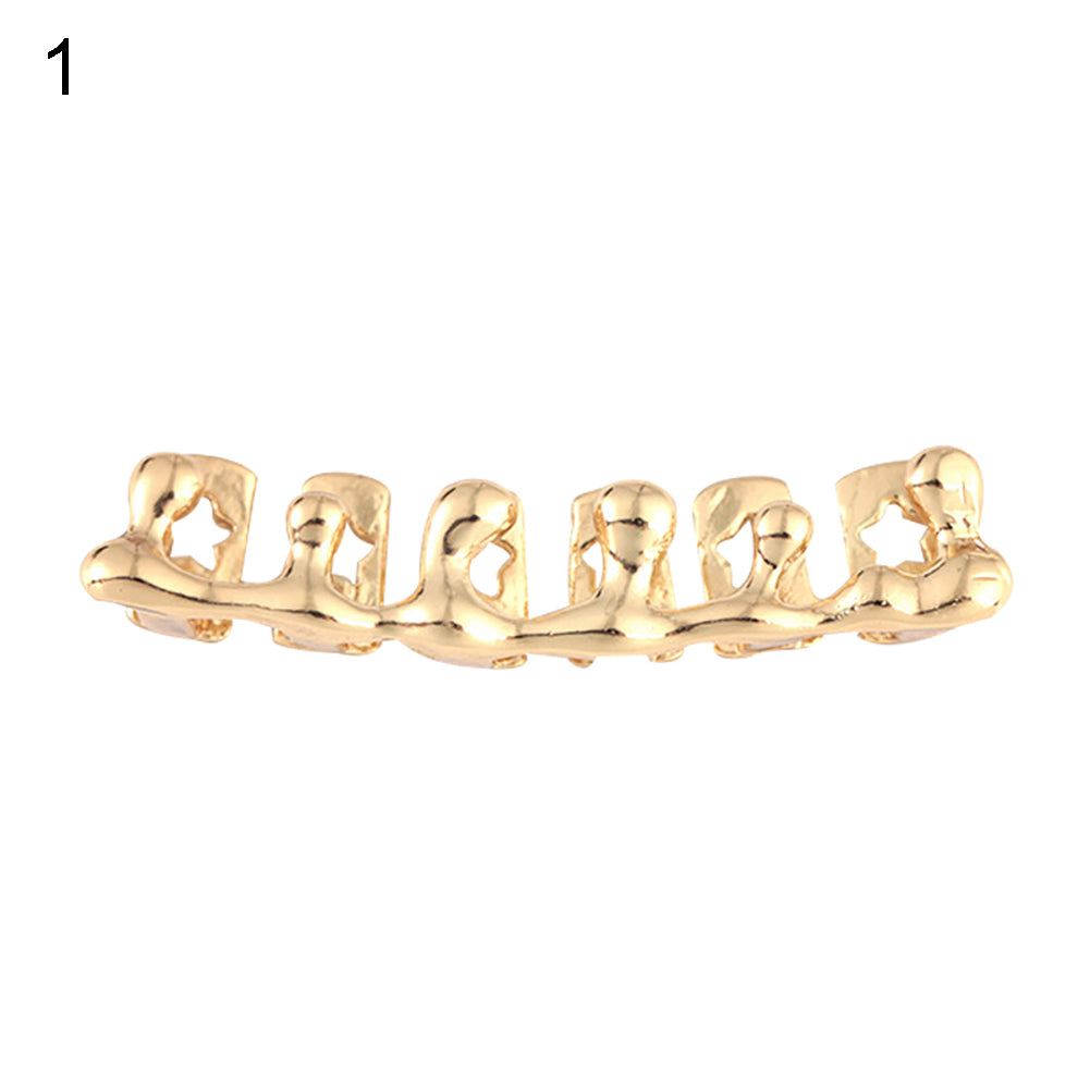 Fashion Unisex Star Braces Hip Hop Dental Clip Metal Top Hollow Dental Grills