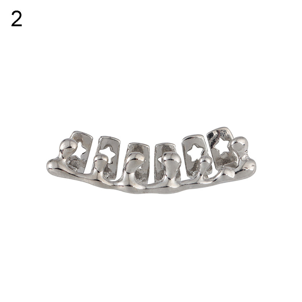 Fashion Unisex Star Braces Hip Hop Dental Clip Metal Top Hollow Dental Grills