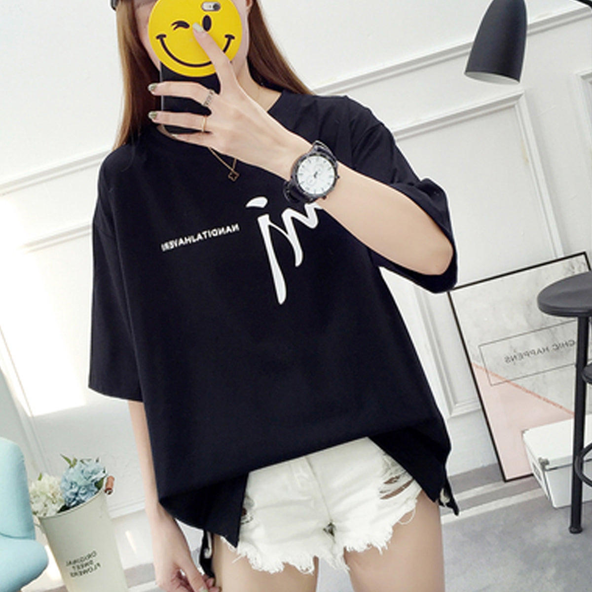 Spring and Summer New Alphabet Printed Shirts