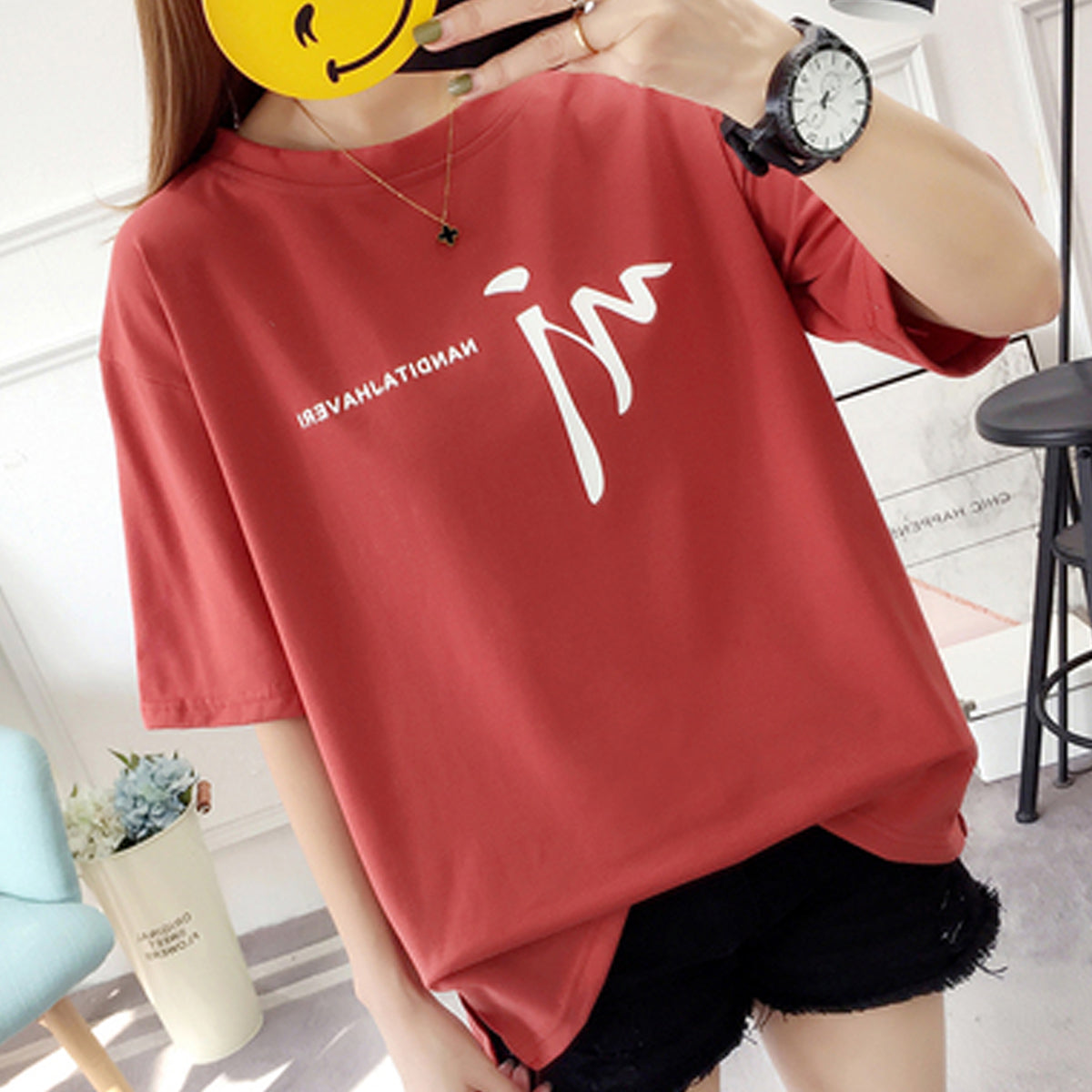 Spring and Summer New Alphabet Printed Shirts