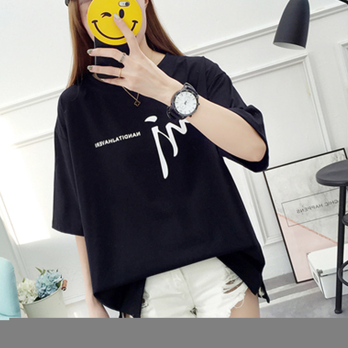 Spring and Summer New Alphabet Printed Shirts