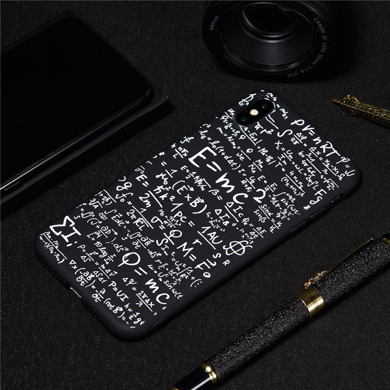 For iPhone XS Case Back Cover Soft TPU Matte Painting Owl Feather formula Color dog Boxing Cat Easy bear