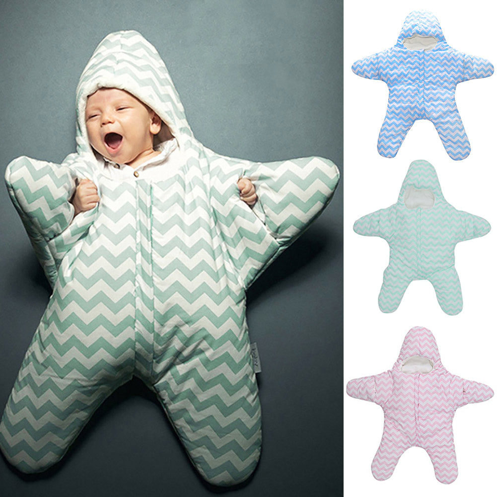 Baby Sleeping Bag Starfish Winter Newborn Infant Pram Bed Swaddle Blanket Wrap