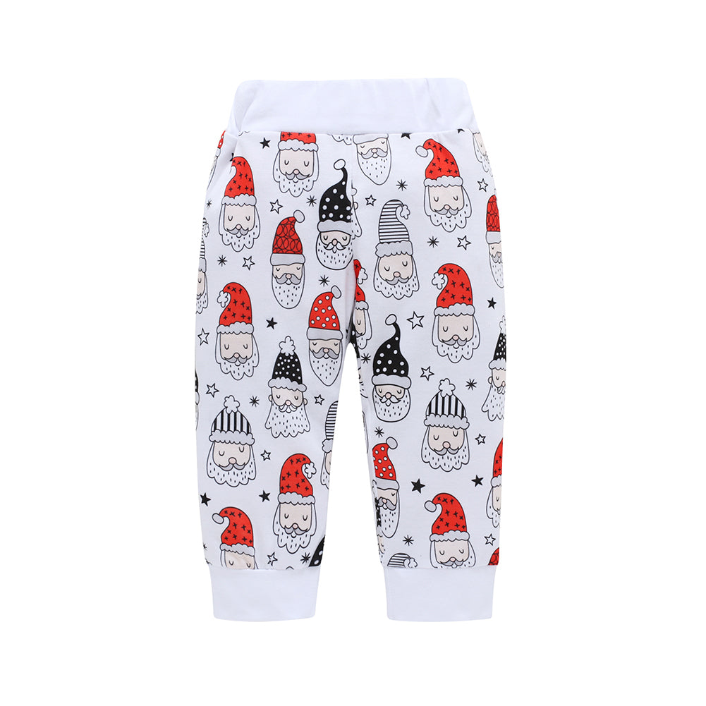 Christmas Santa Infant Baby Long Sleeve Romper Pants Hat Headband Outfit Set