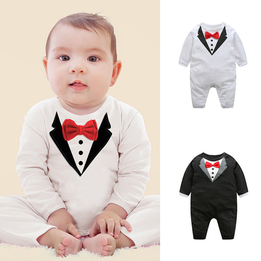 Winter Autumn Suit Bowtie Infants Baby Boy One-Piece Romper Toddler Jumpsuits