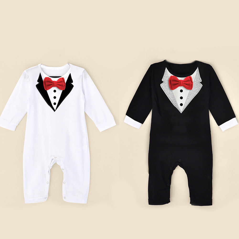 Winter Autumn Suit Bowtie Infants Baby Boy One-Piece Romper Toddler Jumpsuits