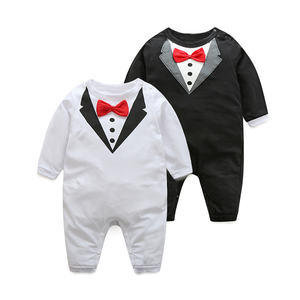 Winter Autumn Suit Bowtie Infants Baby Boy One-Piece Romper Toddler Jumpsuits