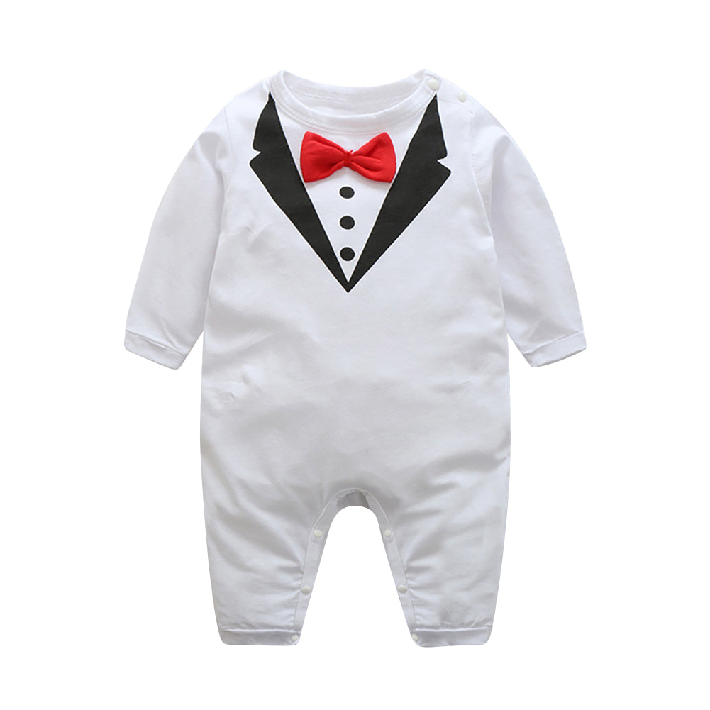 Winter Autumn Suit Bowtie Infants Baby Boy One-Piece Romper Toddler Jumpsuits