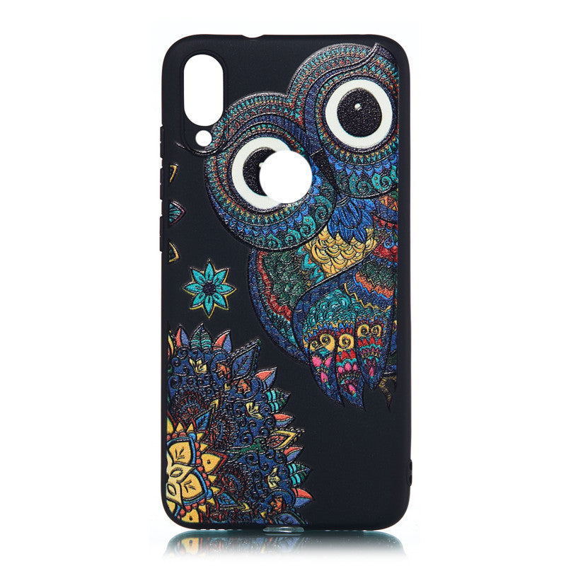 For Xiaomi Mi Play Case Back Cover Soft TPU Matte Painting Owl Feather formula Color dog Boxing Cat Easy bear