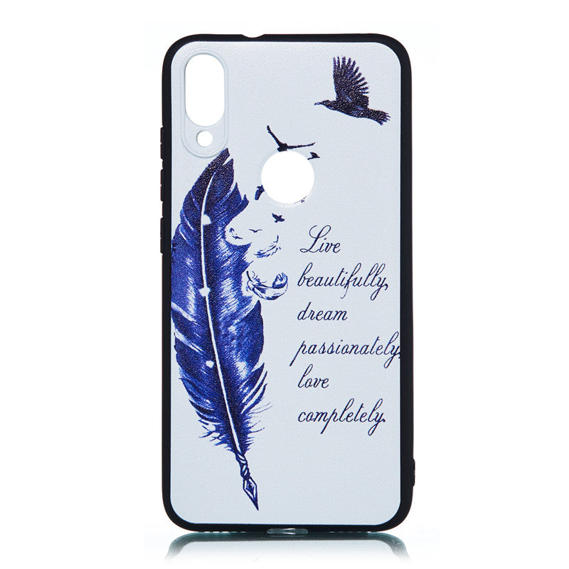 For Xiaomi Mi Play Case Back Cover Soft TPU Matte Painting Owl Feather formula Color dog Boxing Cat Easy bear