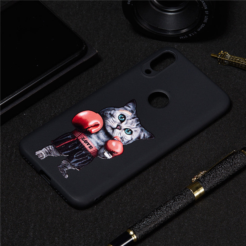 For Xiaomi Mi Play Case Back Cover Soft TPU Matte Painting Owl Feather formula Color dog Boxing Cat Easy bear