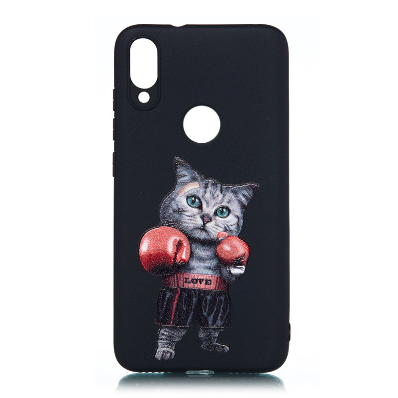 For Xiaomi Mi Play Case Back Cover Soft TPU Matte Painting Owl Feather formula Color dog Boxing Cat Easy bear