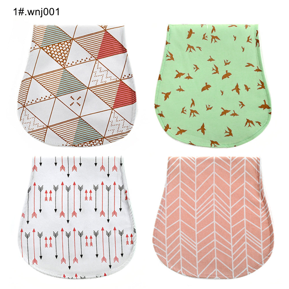 4Pcs/Set Triple Layer Toddler Baby Feeding Towel Soft Cotton Burp Cloth Bib