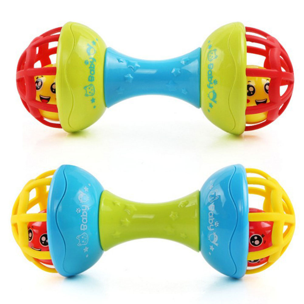 Multicolor Baby Teether Rattle Toy Grasping Gums Hand Bell Educational Gift