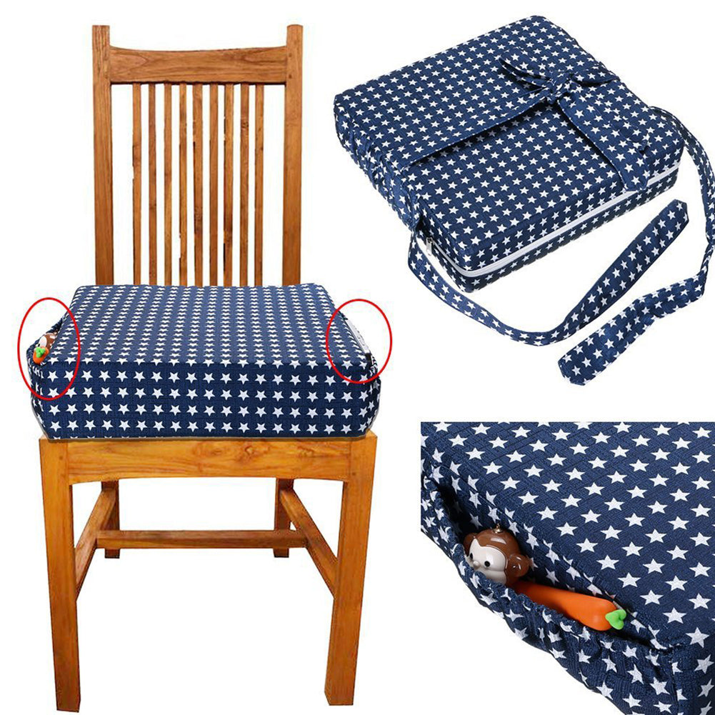 Star Pattern Baby Dining Chair Cushion Removable Kids Highchair Heightening Pad
