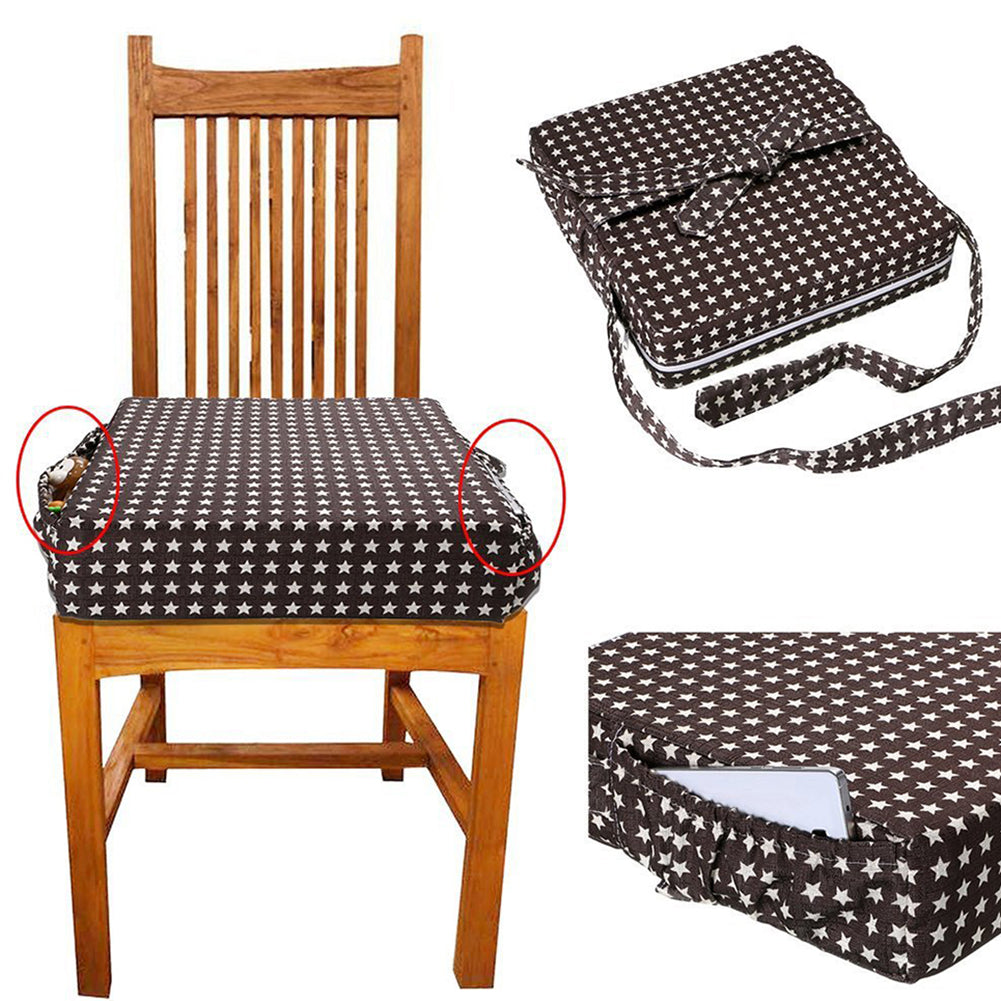 Star Pattern Baby Dining Chair Cushion Removable Kids Highchair Heightening Pad