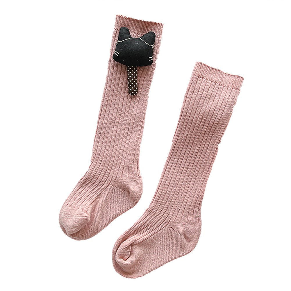 Kids Girls Cute Rabbit Flower Elastic Stockings Below Knee Cotton Long Socks