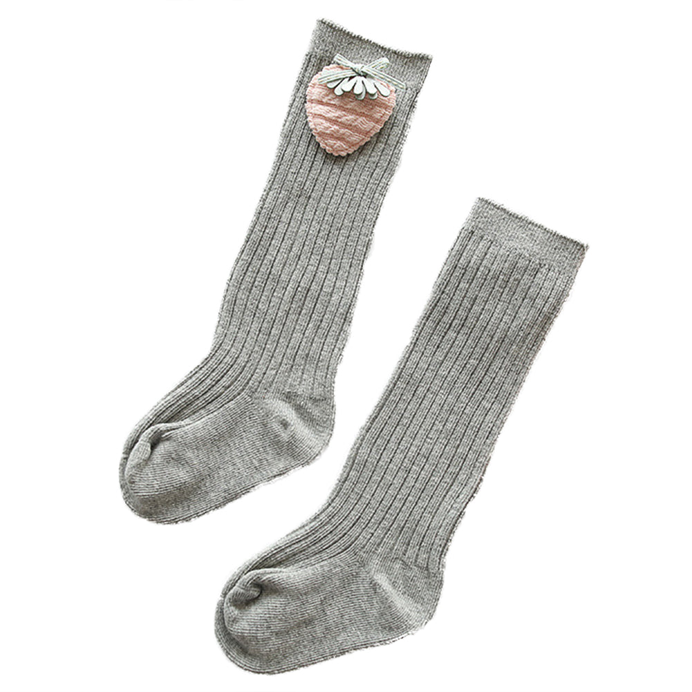 Kids Girls Cute Rabbit Flower Elastic Stockings Below Knee Cotton Long Socks