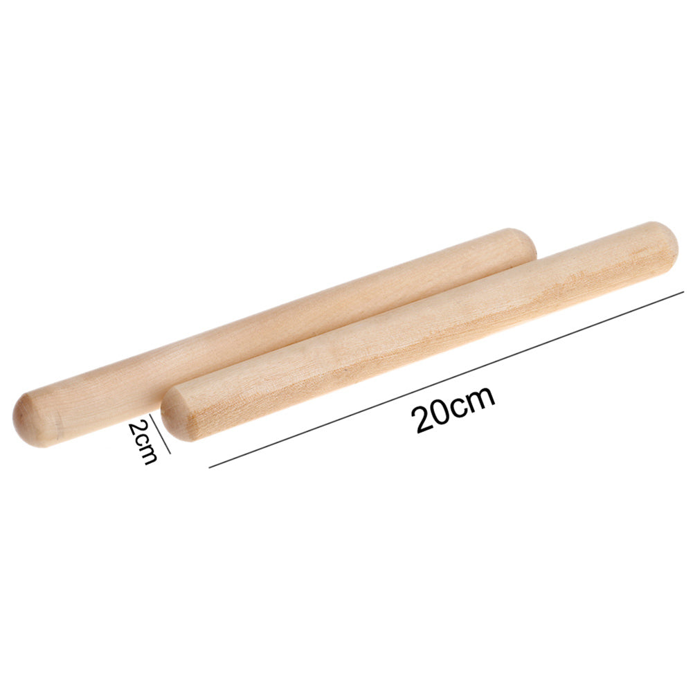 1 Pair Wood Round Head Rhythm Sticks for Percussion Instrument Kids Musical Toy