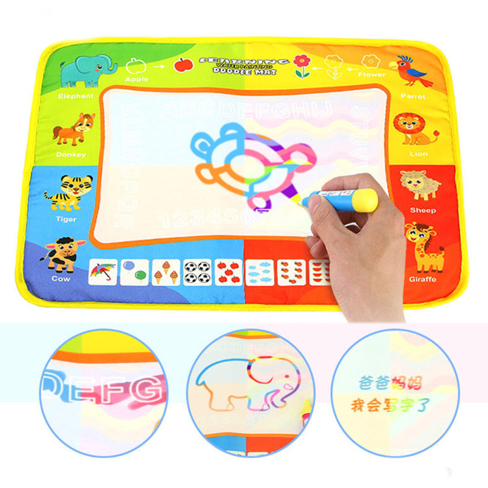 Cartoon Animal Doodle Pens Water Drawing Magic Mat Canvas Education Kids Toy