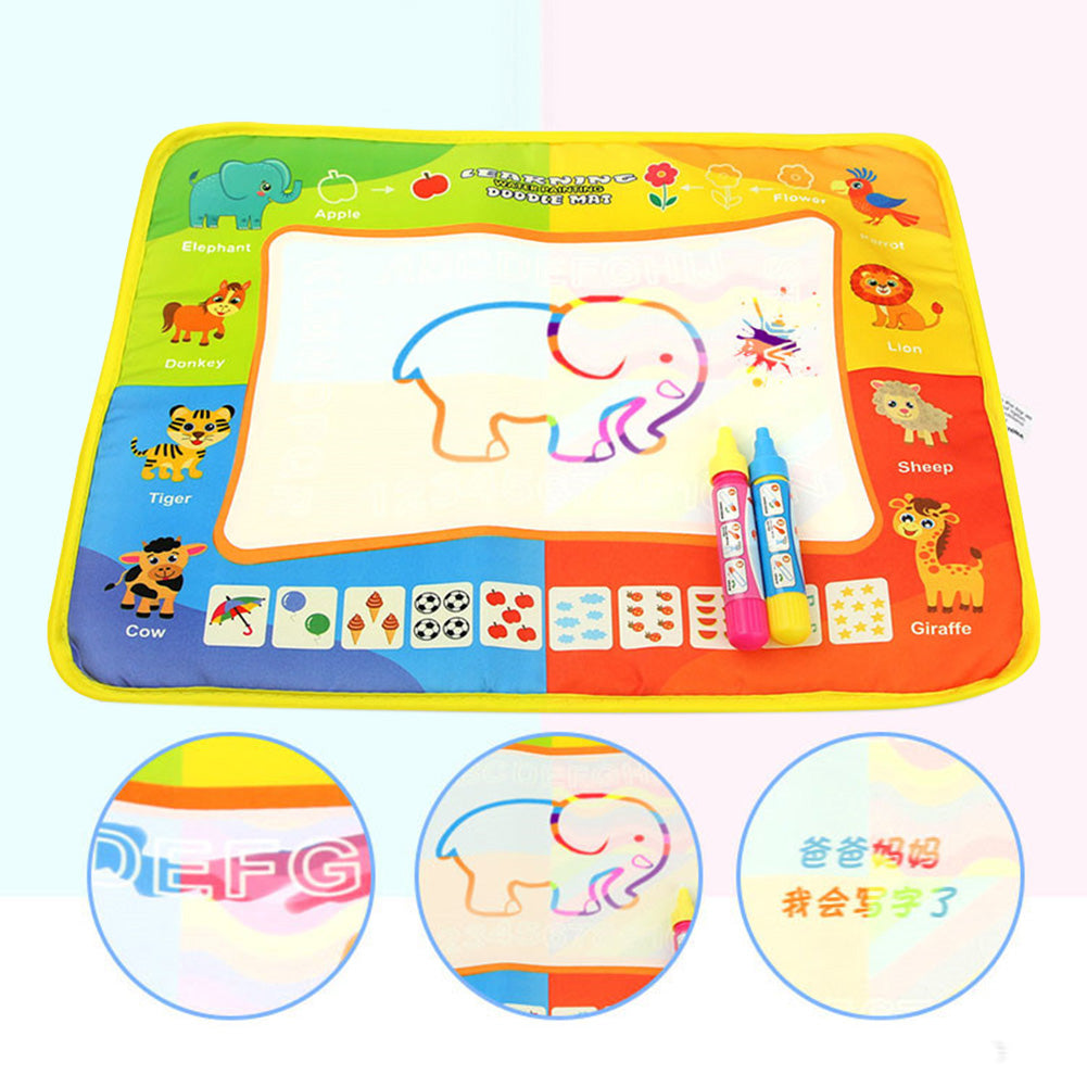 Cartoon Animal Doodle Pens Water Drawing Magic Mat Canvas Education Kids Toy