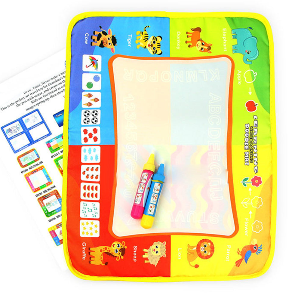 Cartoon Animal Doodle Pens Water Drawing Magic Mat Canvas Education Kids Toy
