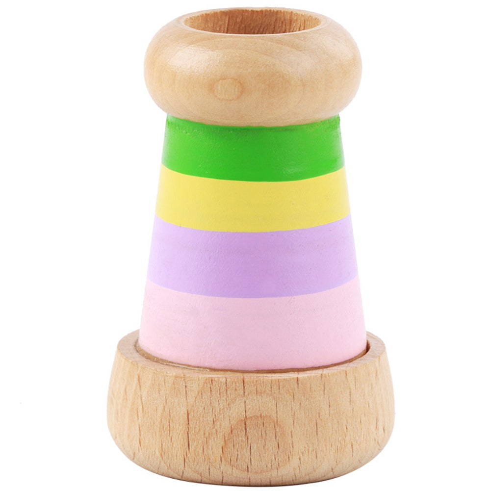 Rainbow Magical Wooden Mini Kaleidoscope Effect Polygon Prism Children Toy