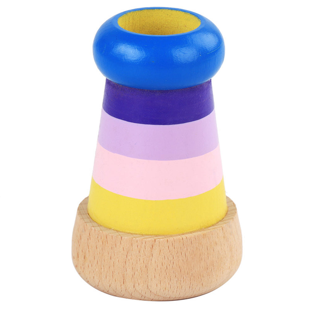 Rainbow Magical Wooden Mini Kaleidoscope Effect Polygon Prism Children Toy