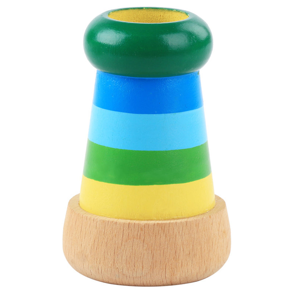 Rainbow Magical Wooden Mini Kaleidoscope Effect Polygon Prism Children Toy