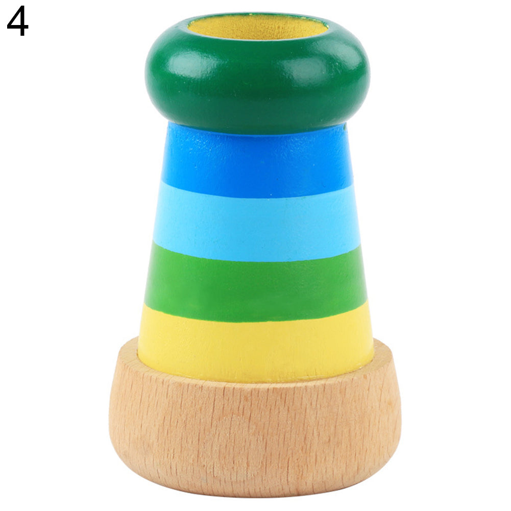 Rainbow Magical Wooden Mini Kaleidoscope Effect Polygon Prism Children Toy