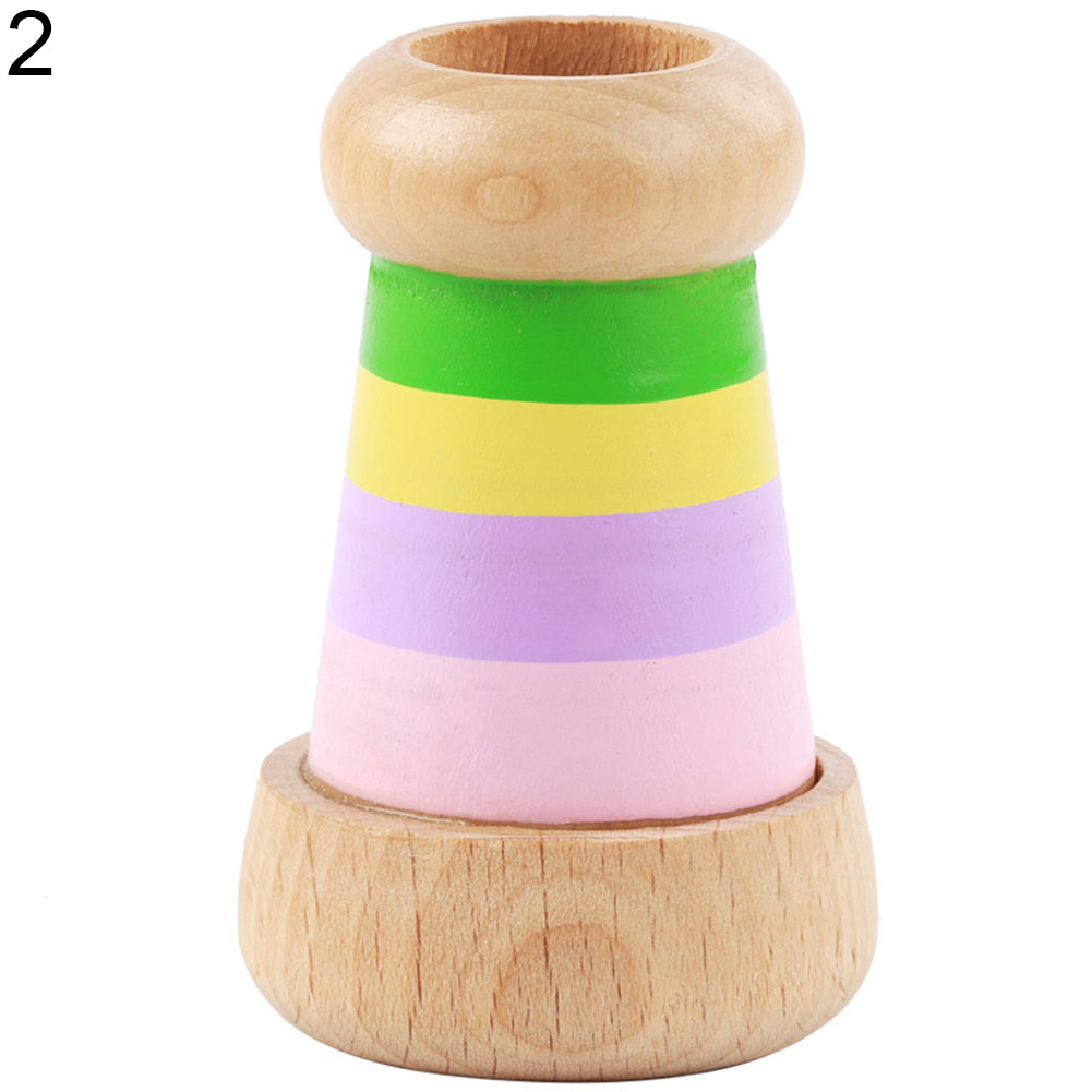 Rainbow Magical Wooden Mini Kaleidoscope Effect Polygon Prism Children Toy