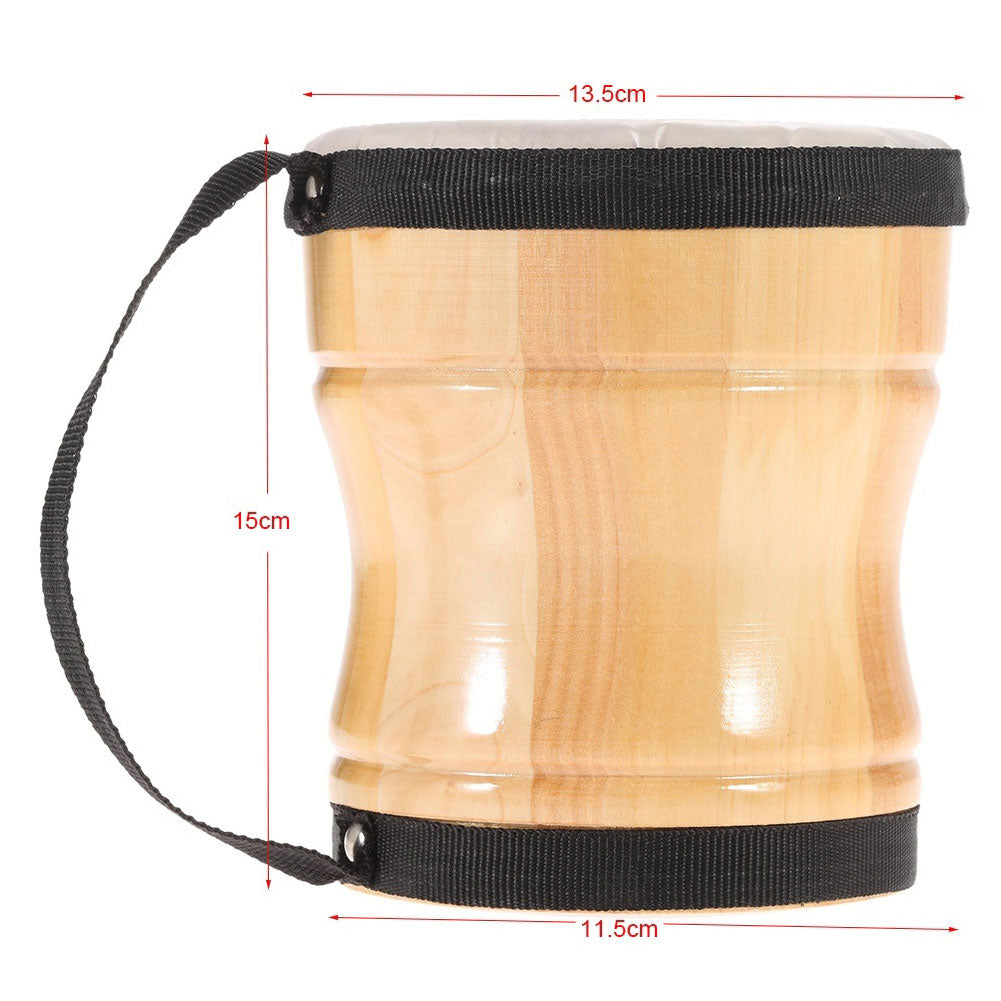 Baby Kids Wood Hand Drum Musical Toy Percussion Instrument with Stick Strap