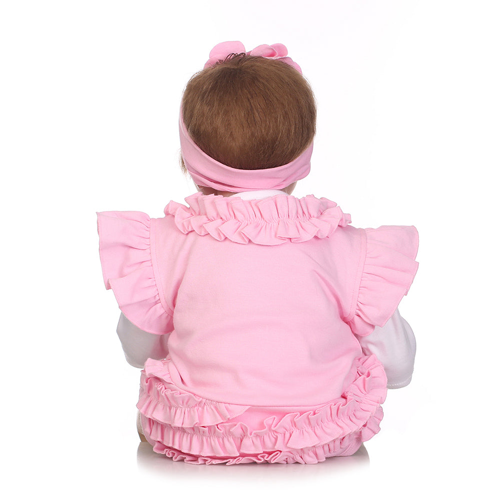 55cm Sleeping Girl Reborn Baby Soft Vinyl Silicone Doll Children Accompany Toy