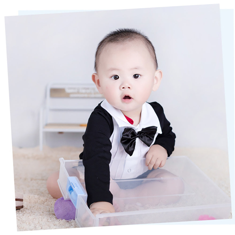 Fashion Bow Tie Long Sleeve Infant Baby Boys Cotton Romper Jumpsuit Clothes