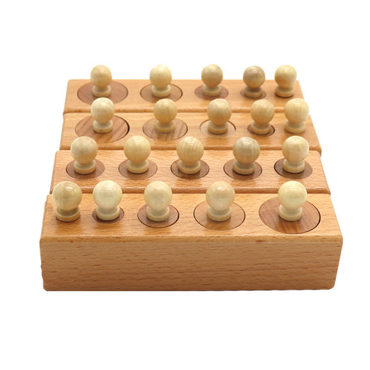 Wooden Montessori Teaching Cylinder Socket Blocks Children Kids Educational Toys