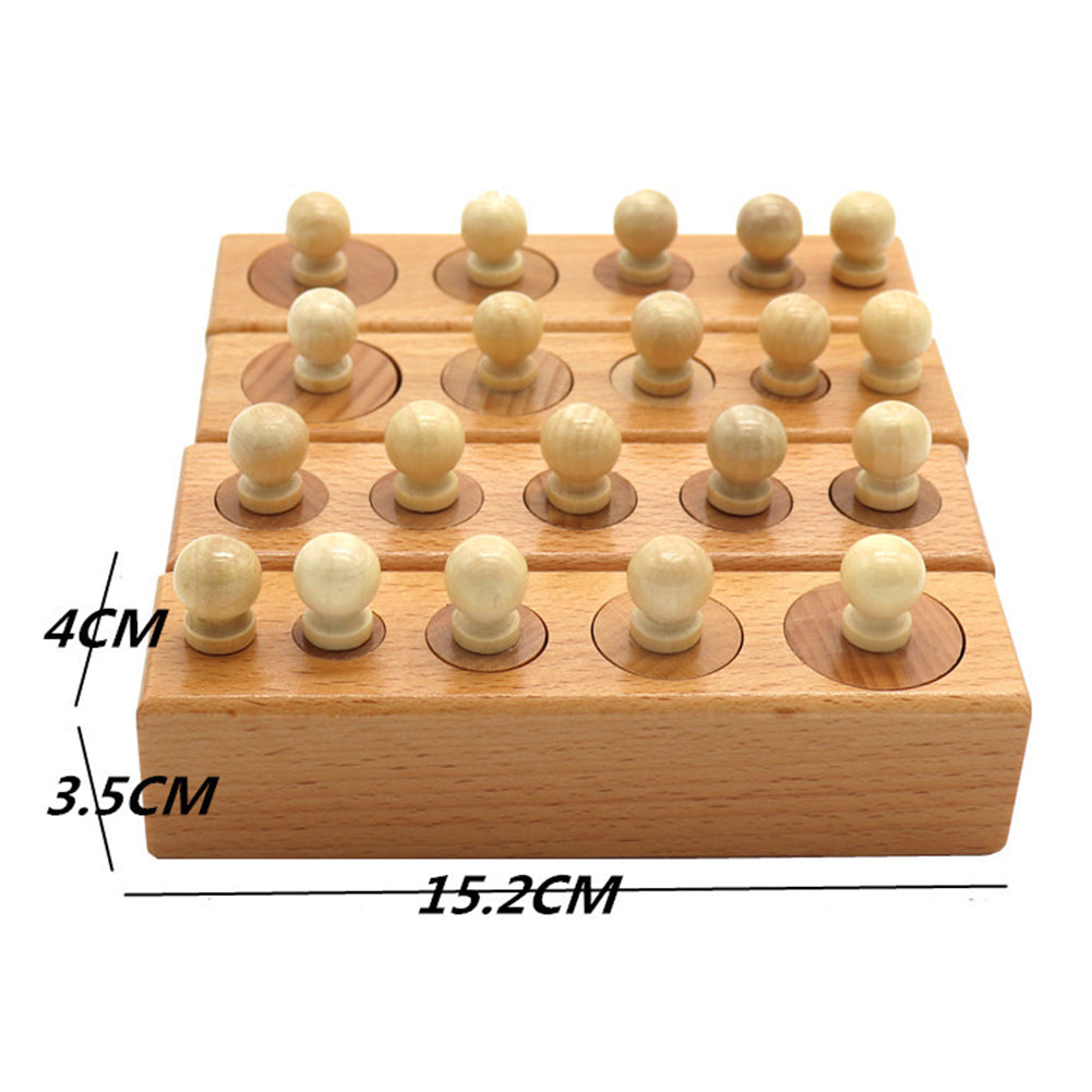 Wooden Montessori Teaching Cylinder Socket Blocks Children Kids Educational Toys