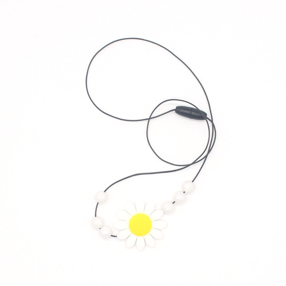 Infant Baby Lovely Sunflower Beads Silicone Pendant Necklace Chewing Teether Toy