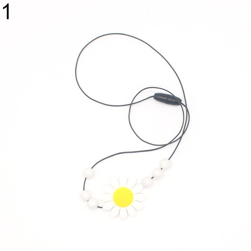 Infant Baby Lovely Sunflower Beads Silicone Pendant Necklace Chewing Teether Toy