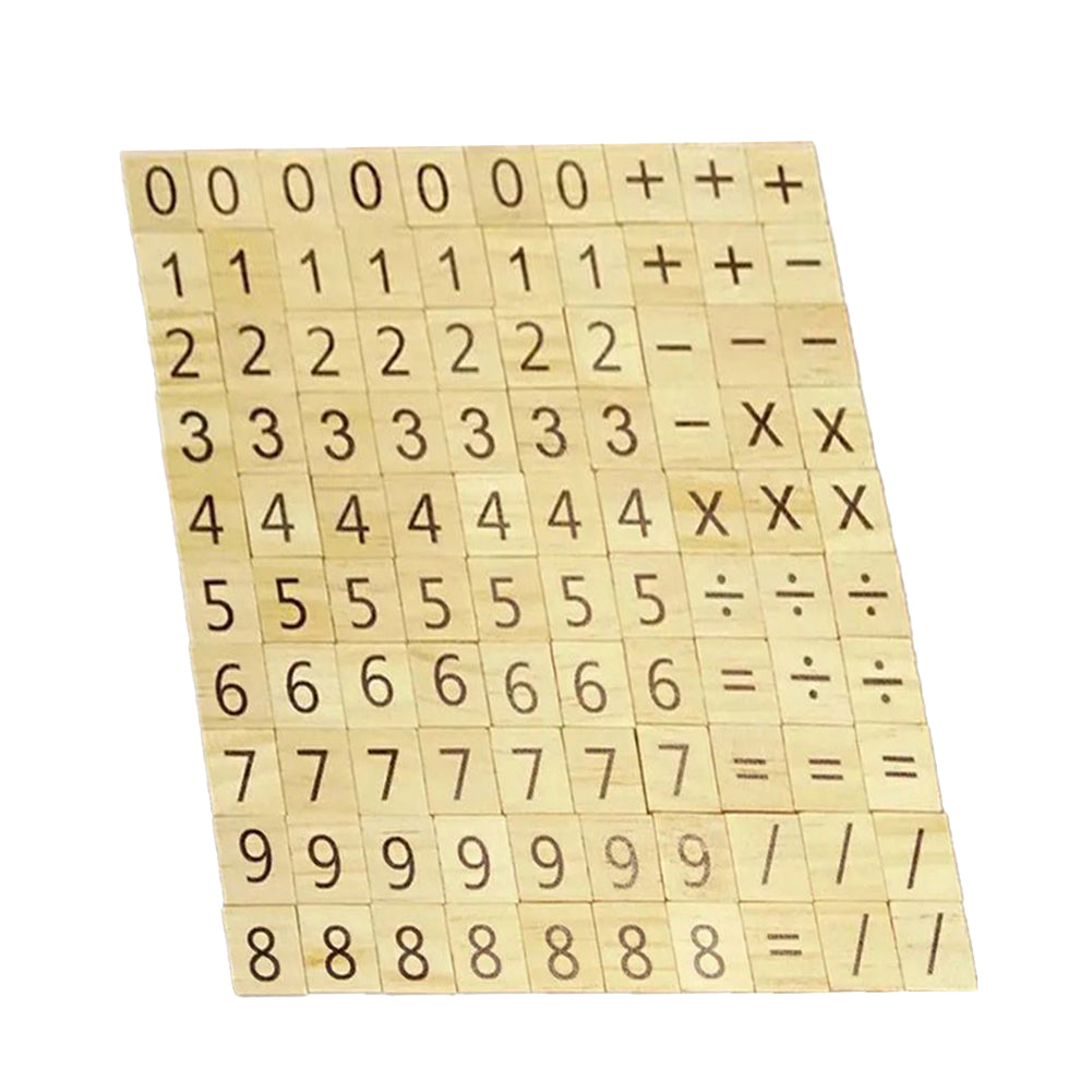 100Pcs Educational Wooden Numbers Alphabets English Letters Scrabble Tiles