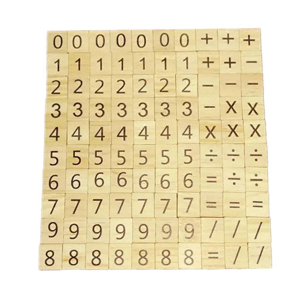 100Pcs Educational Wooden Numbers Alphabets English Letters Scrabble Tiles