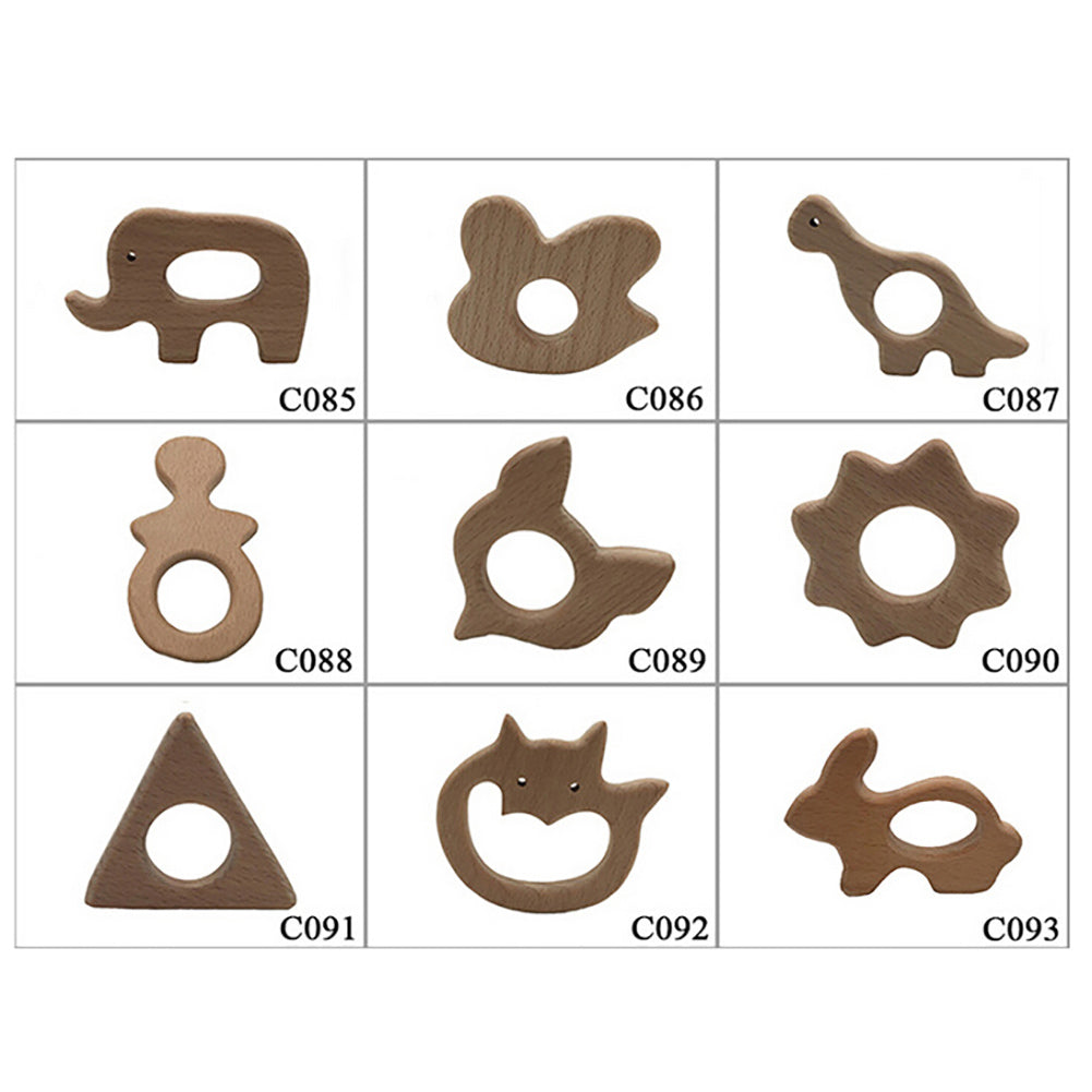 Baby Infant Wooden Cartoon Frog Elephant Rabbit Sun Teether Toddler Chewing Toy