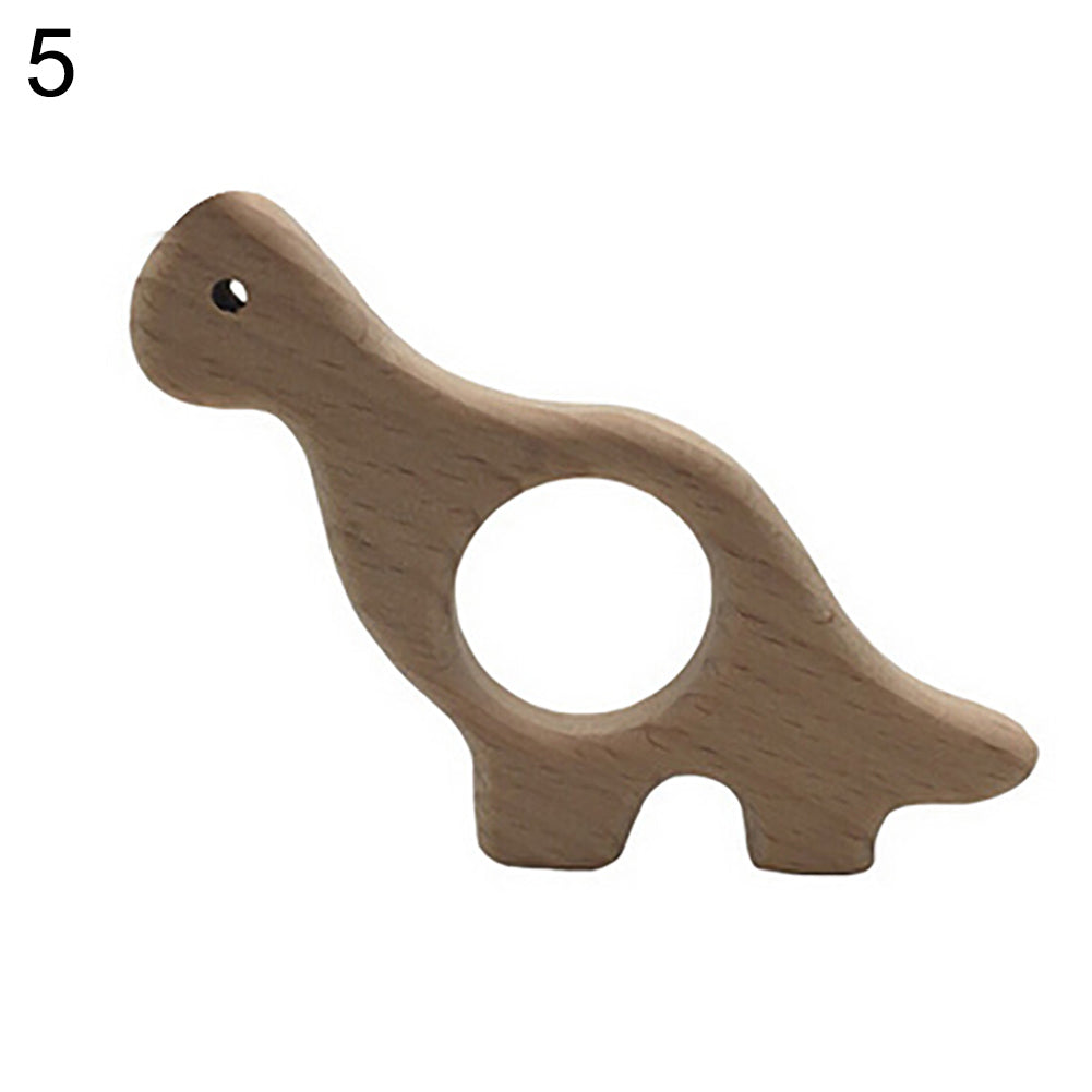 Baby Infant Wooden Cartoon Frog Elephant Rabbit Sun Teether Toddler Chewing Toy