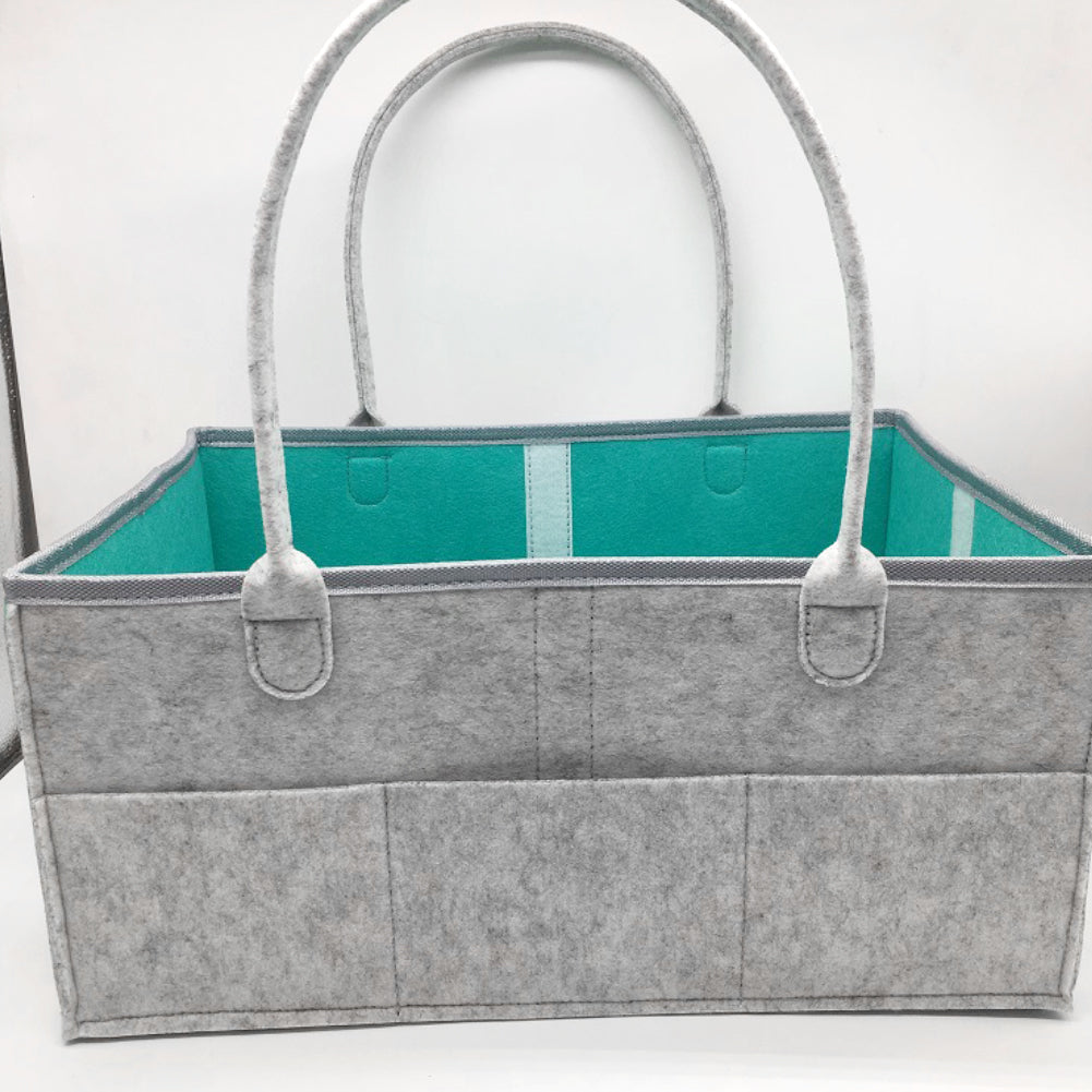 Portable Felt Baby Diaper Wipes Pacifier Toys Storage Bag Basket Organizer