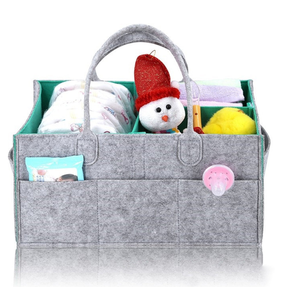 Portable Felt Baby Diaper Wipes Pacifier Toys Storage Bag Basket Organizer